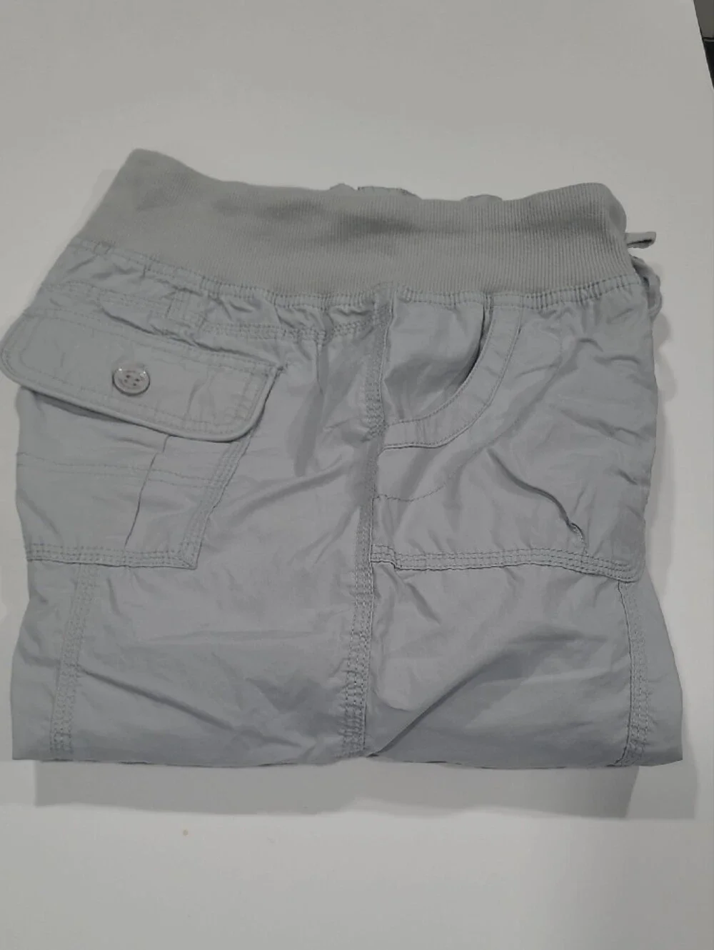 Calvin Klein Womens Light Gray Cargo Shorts - Casual Drawstring Waist Sz M/M